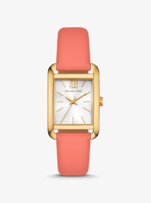 Petite Monroe Gold Tone and Leather Watch Michael Kors