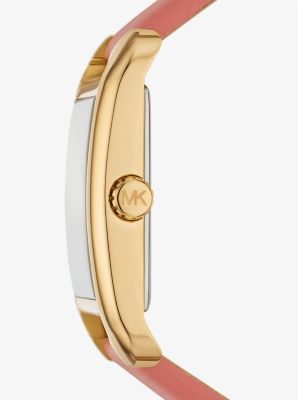 Petite Monroe Gold-Tone and Leather Watch image number 1