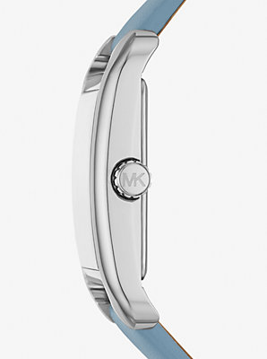 Petite Monroe Silver-Tone and Leather Watch