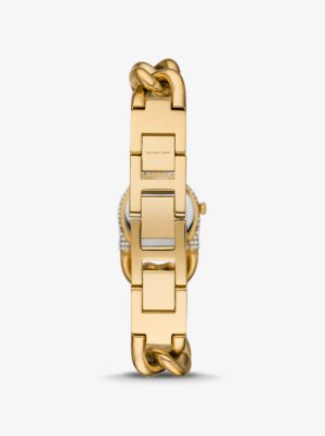 Petite Pavé Gold-Tone Chain-Link Watch image number 2