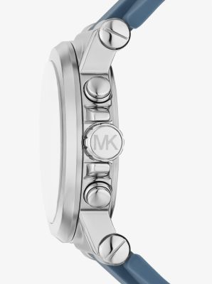 Oversized Dylan Silver-Tone and Silicone Watch | Michael Kors