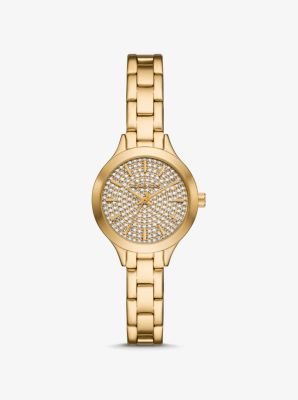 Mini Aspyn Pavé Gold-Tone Watch image number 0