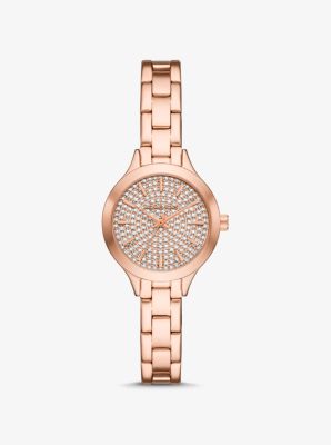 Michael outlet Kors Watch Women Stones Rose Gold NEW Fast Shipping'