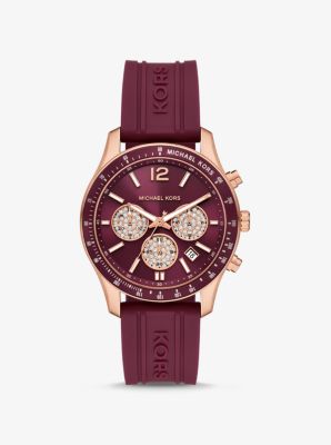 Oversized Berkley Rose Gold Tone and Embossed Silicone Watch Michael Kors Canada