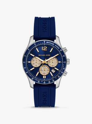 Oversized Berkley Silver-Tone and Embossed Silicone Watch