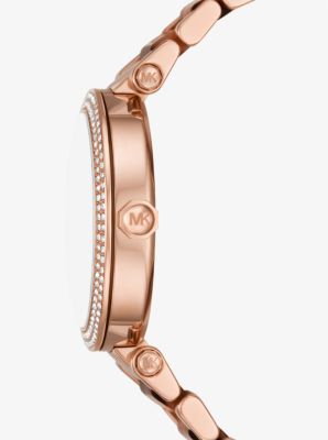 Reloj Parker de acetato y en tono oro rosado con pavé