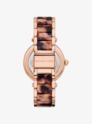 Reloj Parker de acetato y en tono oro rosado con pavé