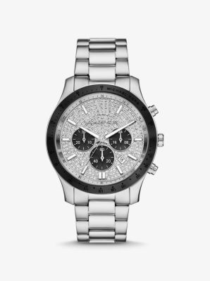 Oversized Berkley Pavé Silver-Tone Watch image number 0