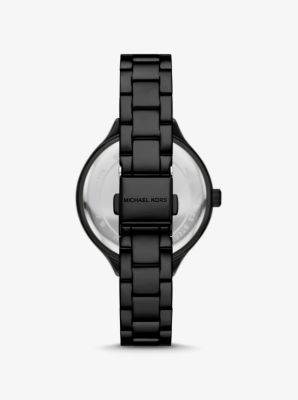 Aspyn Pavé Logo Black-Tone Watch image number 2