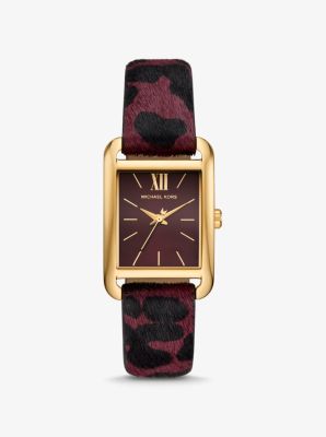 Monroe Gold-Tone and Leopard Print Calf Hair Watch image number 0