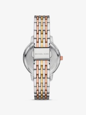 Melissa Pavé Tri-Tone Watch