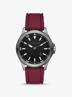 Oversized Bowen Gunmetal-Tone Silicone Watch