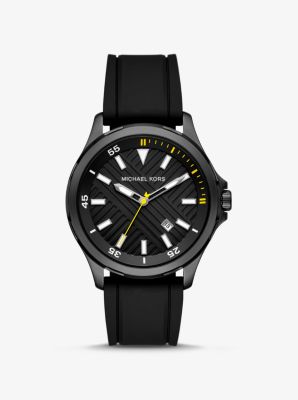 Oversized Bowen Black-Tone and Silicone Watch image number 0