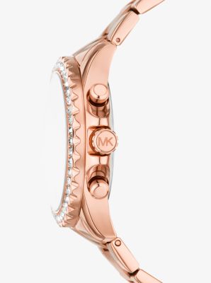 Montre Everest surdimensionnée de ton or rose à pavé image number 1