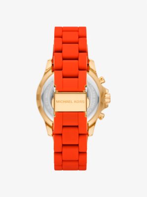 Oversized Everest Pavé Gold-Tone and Silicone Watch image number 2