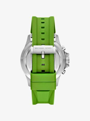 Oversized Everest Silver-Tone and Silicone Watch