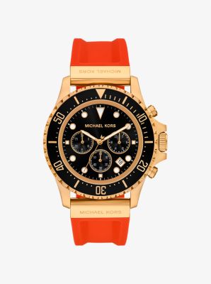 Montre Everest surdimensionnée dorée à bracelet en silicone