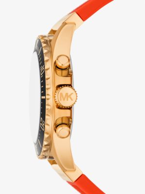 Montre Everest surdimensionnée dorée à bracelet en silicone