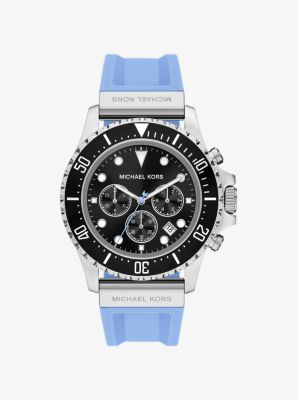 Oversized Everest Silver-Tone and Silicone Watch image number 0