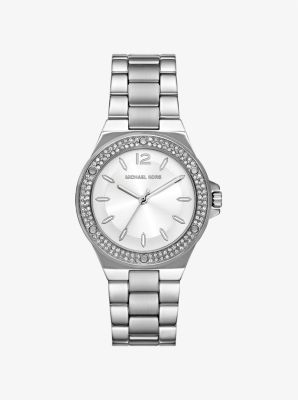 Michael Kors Lennox Pavé Silver-tone Watch In Metallic