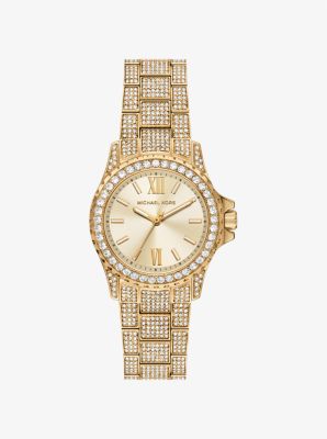 Michael Kors Mini Everest Pavé Gold-tone Watch In Gold