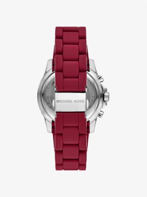 Oversized Everest Pavé Silver-Tone and Silicone Watch