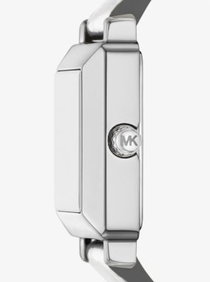 Mini Gwynn Pavé Silver-Tone and Leather Watch