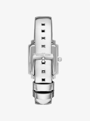 Mini Gwynn Pavé Silver-Tone and Leather Watch