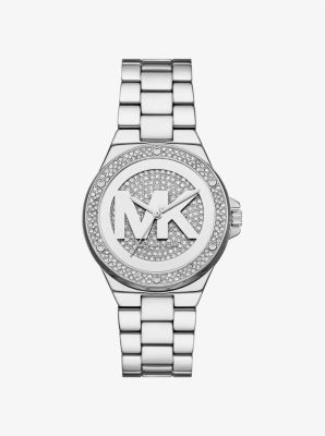 Michael Kors Lennox Pavé Silver-tone Watch In Silver