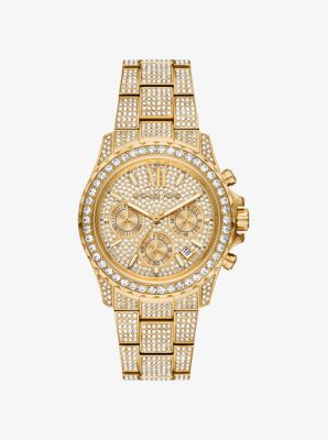 Oversized Everest Pavé Gold-Tone Watch | Michael Kors Canada