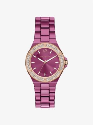 Mini Lennox Pav&eacute; Pink-Tone Watch