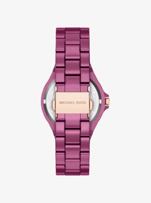 Mini Lennox Pav&eacute; Pink-Tone Watch in ROSE GOLD | Michael Kors