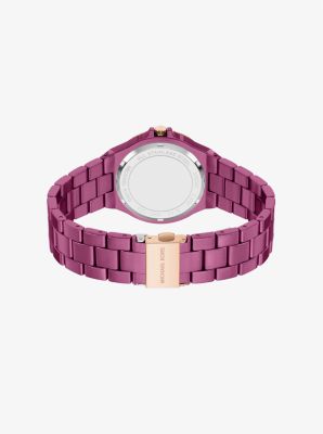 Mini Lennox Pav&eacute; Pink-Tone Watch in ROSE GOLD | Michael Kors
