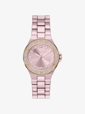 Mini Lennox Pav&eacute; Pink-Tone Watch