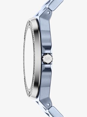 Mini Lennox Pav&eacute; Blue-Tone Watch