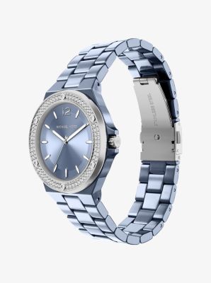 Mini Lennox Pav&eacute; Blue-Tone Watch