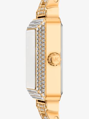 Petite Gwynn Pav&eacute; Gold-Tone Watch in GOLD | Michael Kors