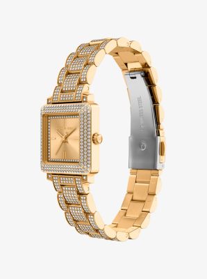Petite Gwynn Pav&eacute; Gold-Tone Watch in GOLD | Michael Kors