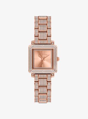 Petite Gwynn Pav&eacute; Rose Gold-Tone Watch