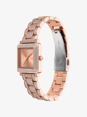 Petite Gwynn Pav&eacute; Rose Gold-Tone Watch