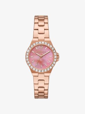 Mini Lennox Pav&eacute; Rose Gold-Tone Watch