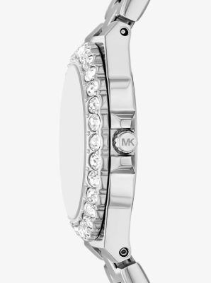 Lennox Mini Pav&eacute; Silver-Tone Watch in SILVER | Michael Kors