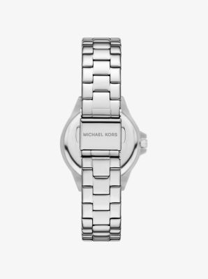 Lennox Mini Pav&eacute; Silver-Tone Watch in SILVER | Michael Kors