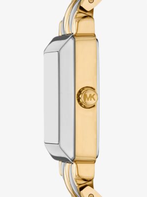 Petite Gwynn Pav&eacute; Two-Tone Watch in TWO TONE | Michael Kors