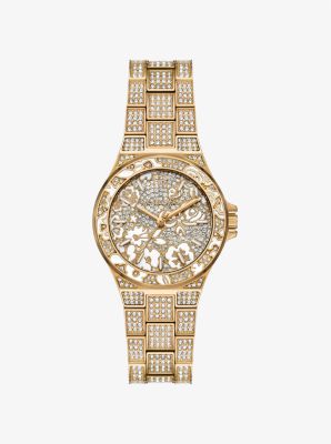 Limited-Edition Mini Lennox Pav&eacute; Gold-Tone Watch