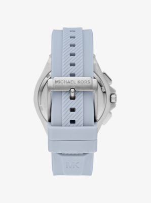 Oversized Lennox Silver-Tone and Silicone Watch in SILVER | Michael Kors