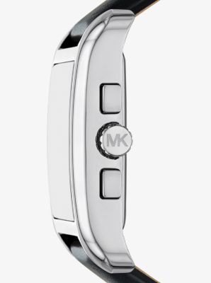 Monroe Silver-Tone and Leather Watch in SILVER | Michael Kors