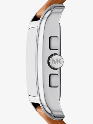 Monroe Silver-Tone and Leather Watch in SILVER | Michael Kors