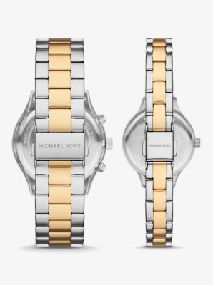 Aspyn His and Hers Pavé Two-Tone Watch Set image number 2