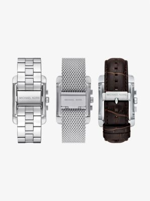 Monroe Silver-Tone Watch Strap Set in SILVER | Michael Kors